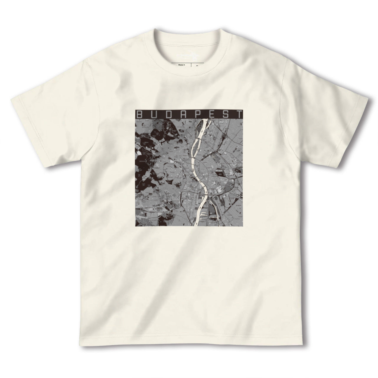 【ブダペスト(ハンガリー)】地図柄ヘビーウェイトTシャツ