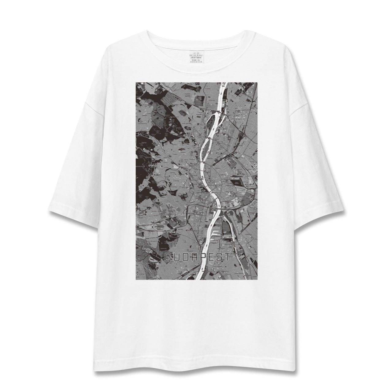 【ブダペスト(ハンガリー)】地図柄ビッグシルエットTシャツ