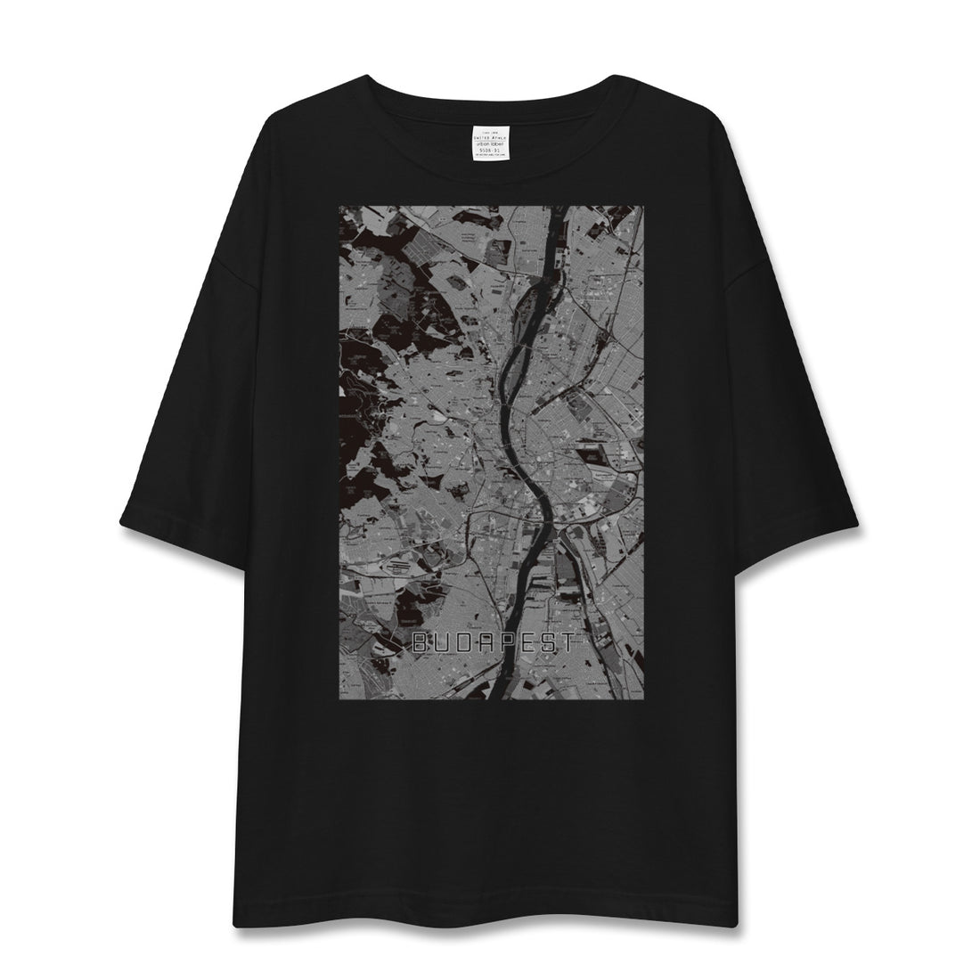 【ブダペスト(ハンガリー)】地図柄ビッグシルエットTシャツ