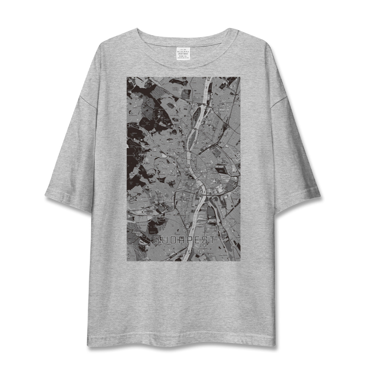 【ブダペスト(ハンガリー)】地図柄ビッグシルエットTシャツ