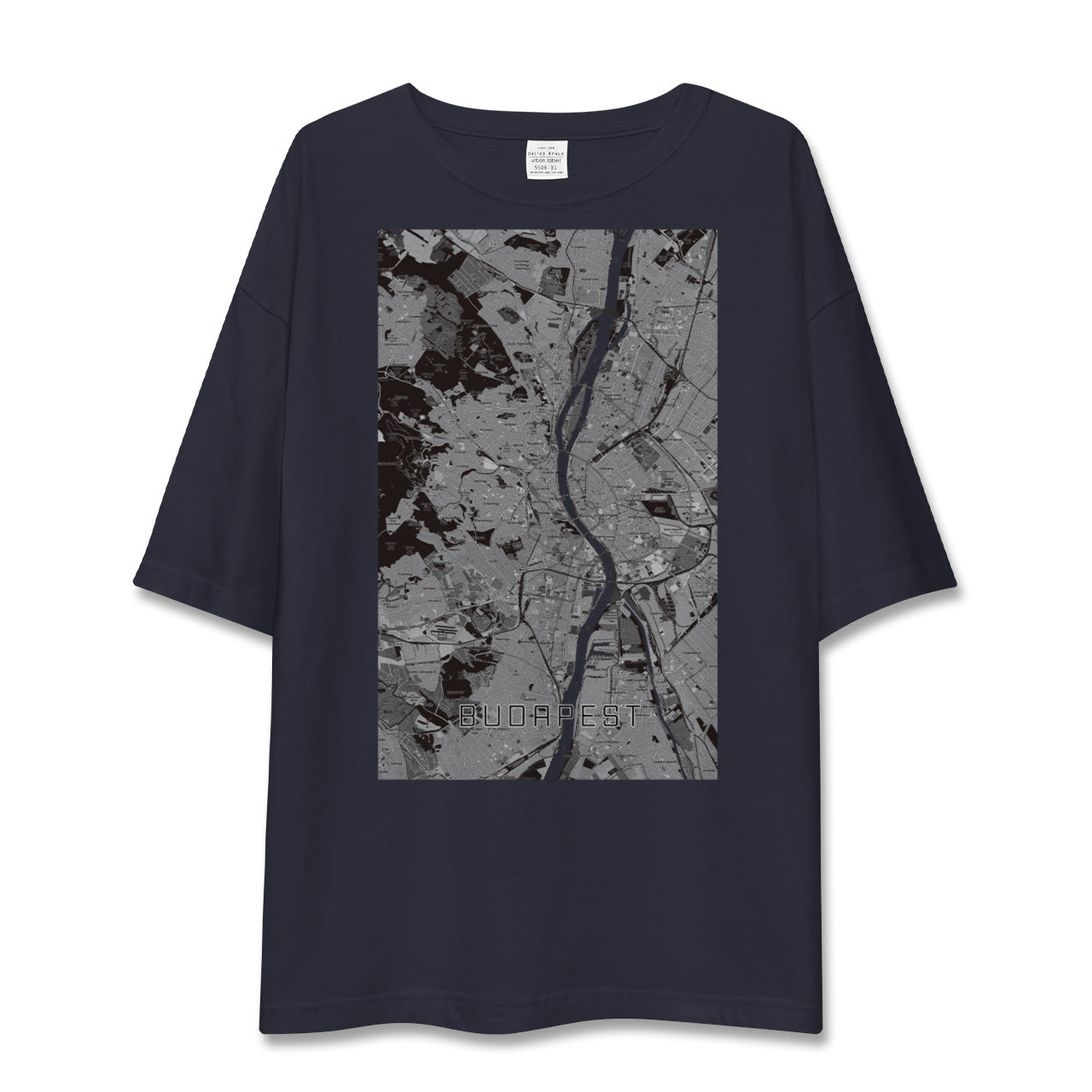 【ブダペスト(ハンガリー)】地図柄ビッグシルエットTシャツ