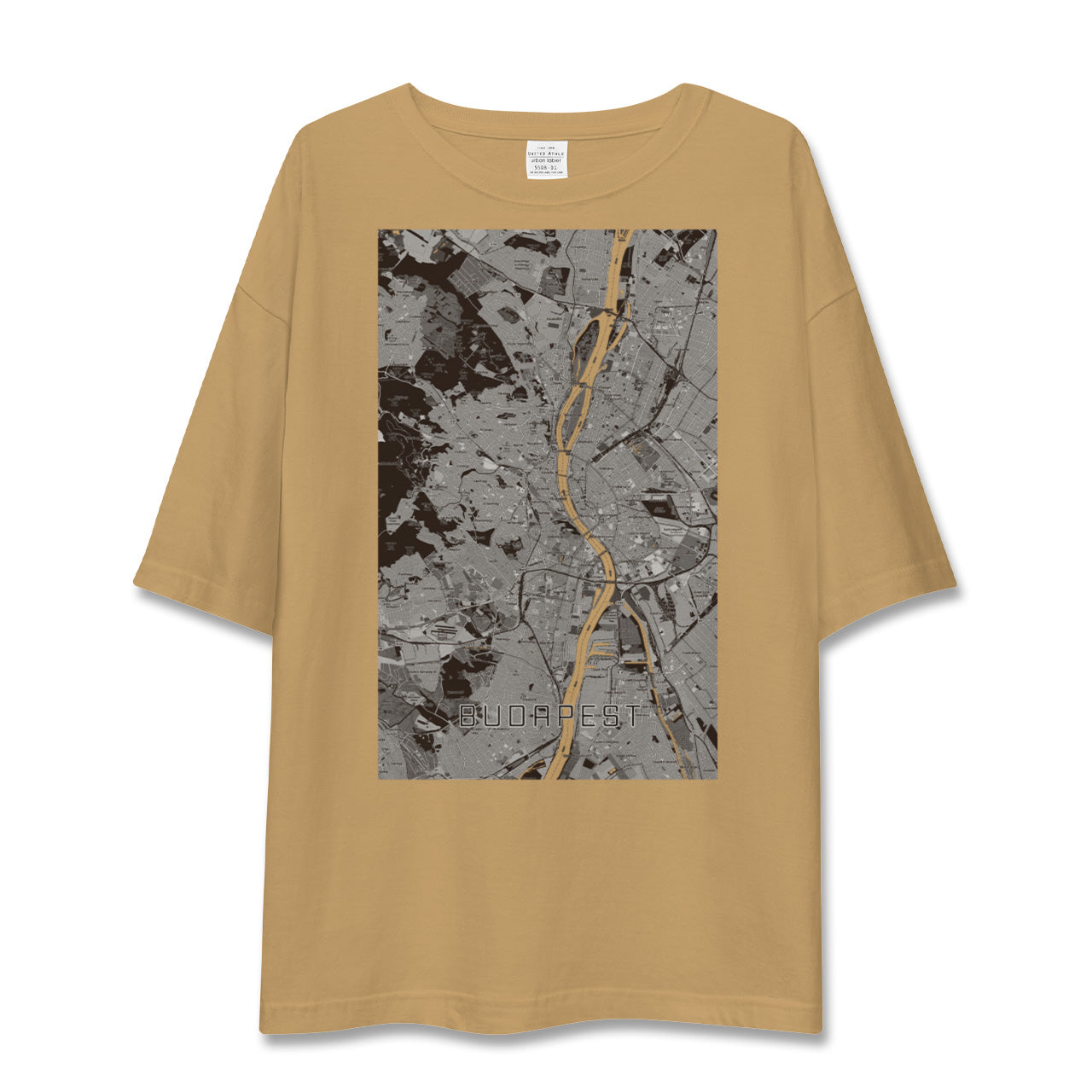 【ブダペスト(ハンガリー)】地図柄ビッグシルエットTシャツ