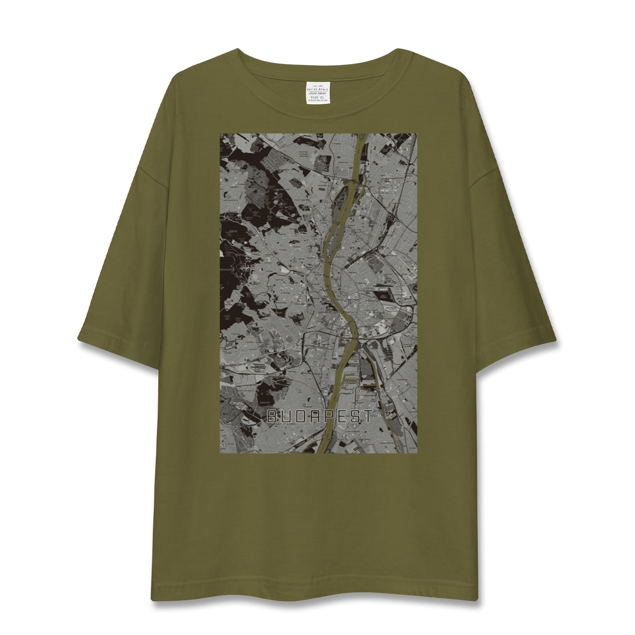 【ブダペスト(ハンガリー)】地図柄ビッグシルエットTシャツ