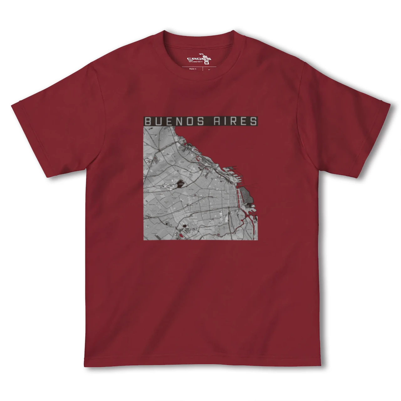 【ブエノスアイレス(アルゼンチン)】地図柄ヘビーウェイトTシャツ