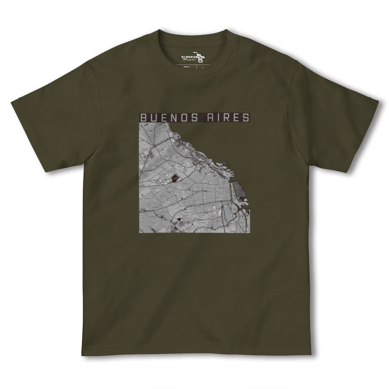 【ブエノスアイレス(アルゼンチン)】地図柄ヘビーウェイトTシャツ