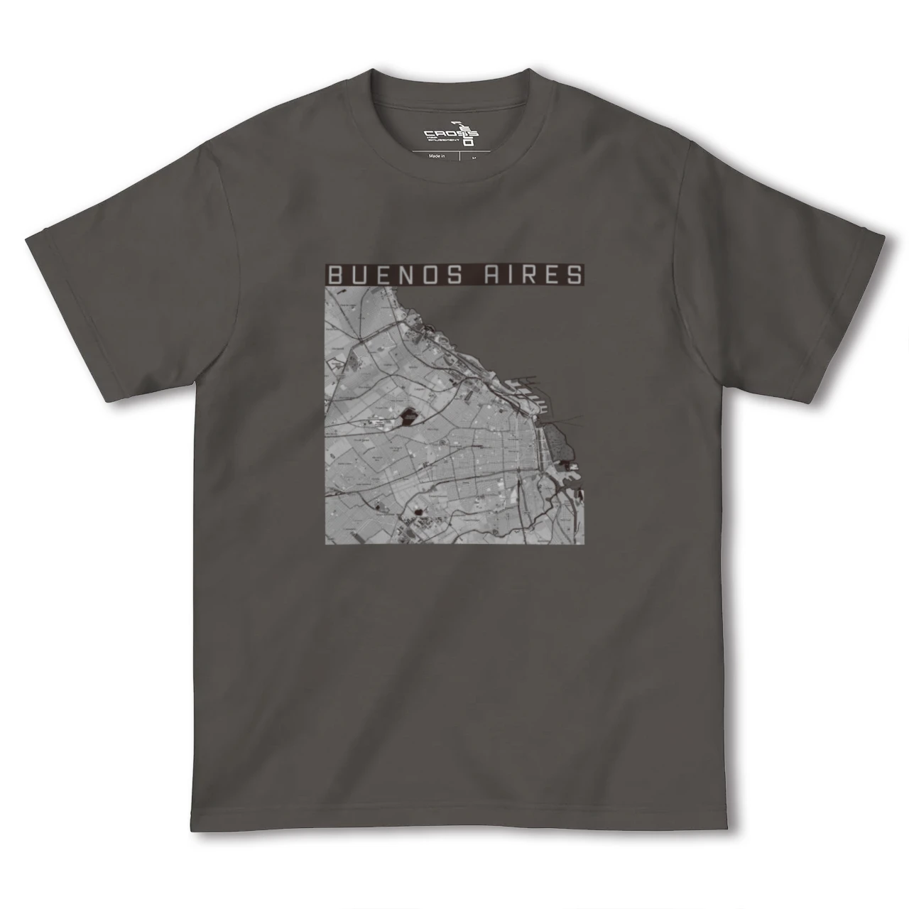【ブエノスアイレス(アルゼンチン)】地図柄ヘビーウェイトTシャツ