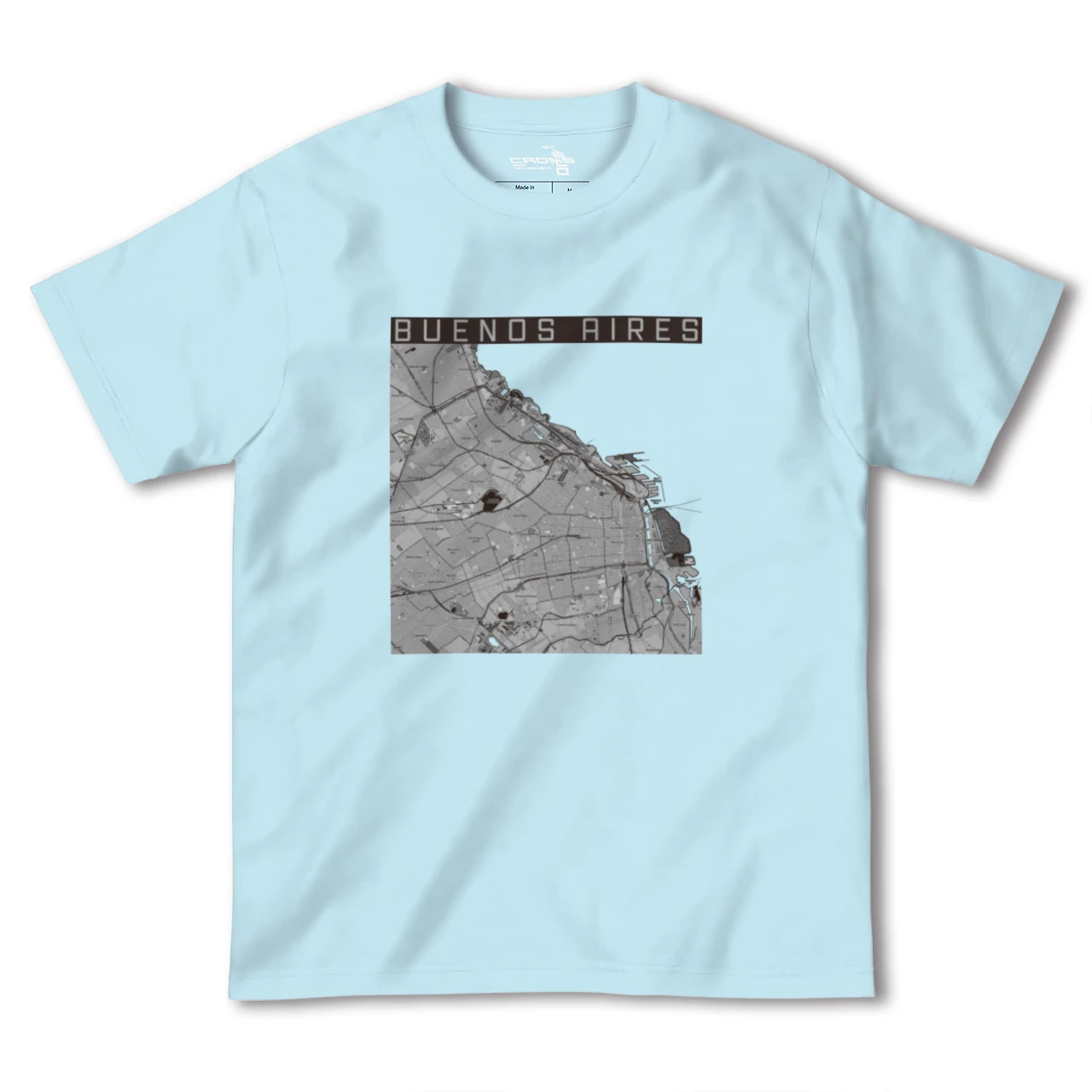 【ブエノスアイレス(アルゼンチン)】地図柄ヘビーウェイトTシャツ