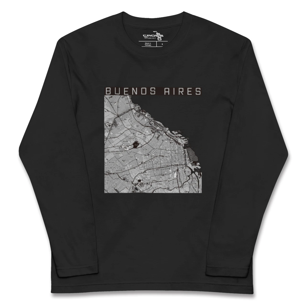 【ブエノスアイレス(アルゼンチン)】地図柄ロングスリーブTシャツ