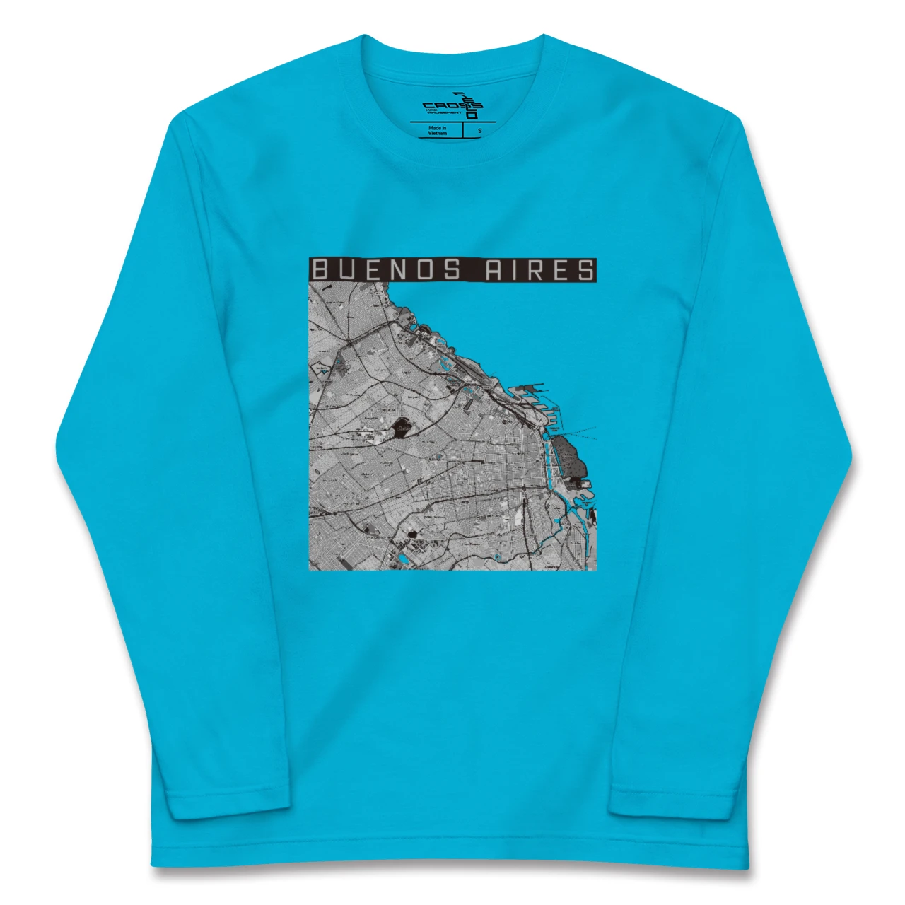 【ブエノスアイレス(アルゼンチン)】地図柄ロングスリーブTシャツ