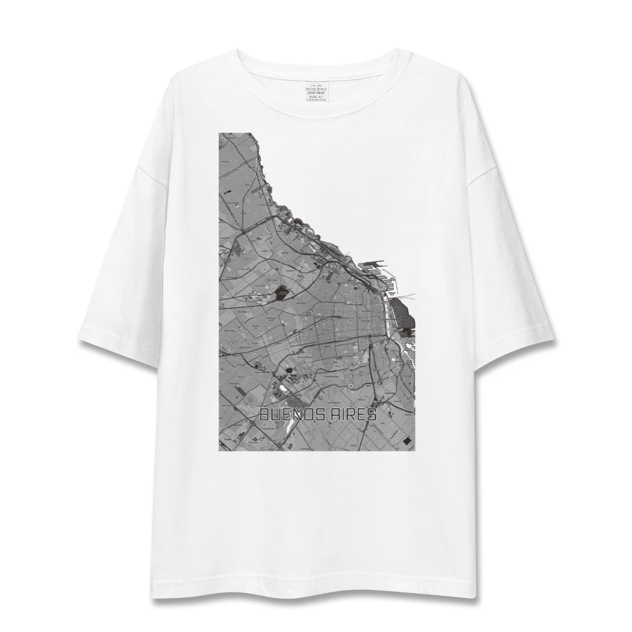 【ブエノスアイレス(アルゼンチン)】地図柄ビッグシルエットTシャツ