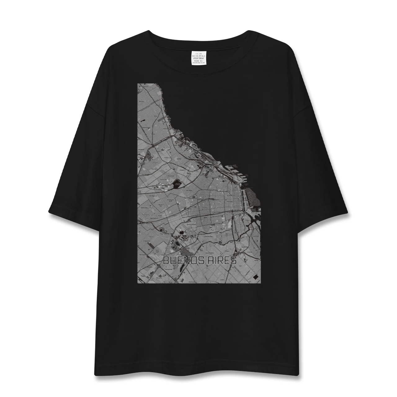【ブエノスアイレス(アルゼンチン)】地図柄ビッグシルエットTシャツ