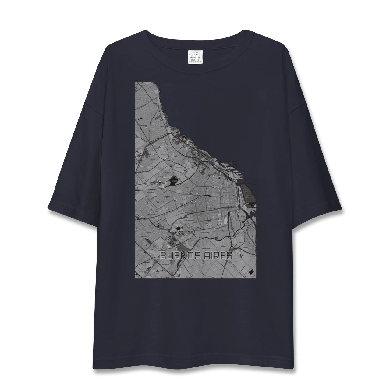 【ブエノスアイレス(アルゼンチン)】地図柄ビッグシルエットTシャツ