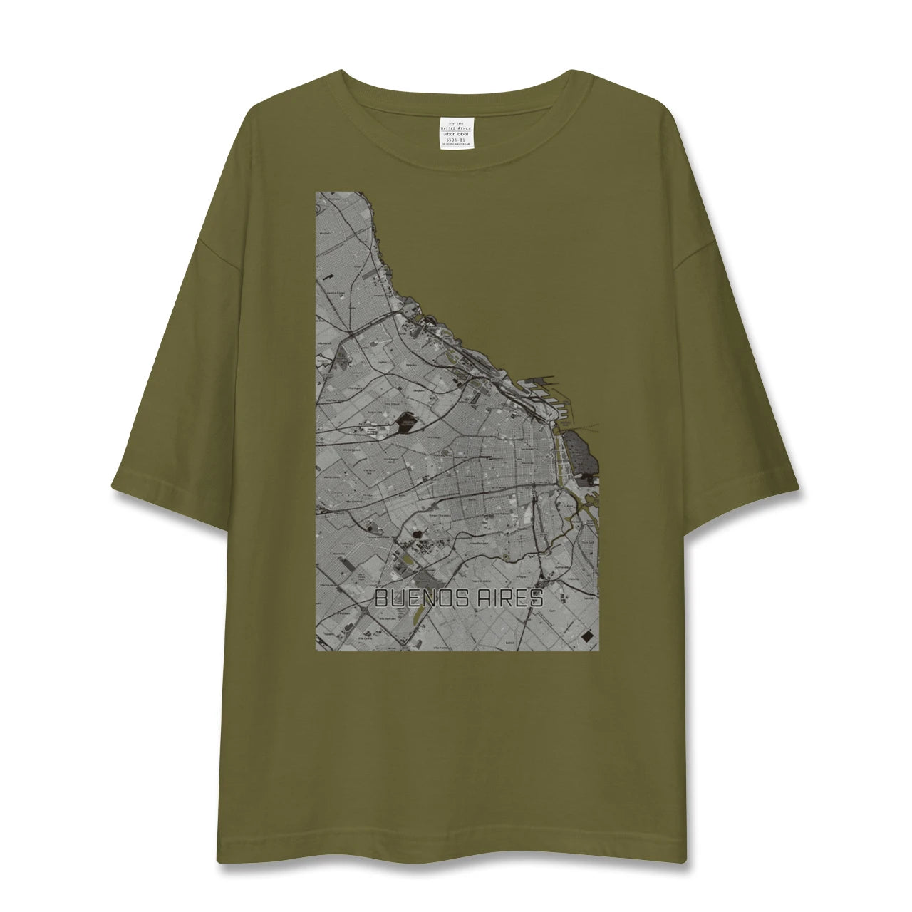 【ブエノスアイレス(アルゼンチン)】地図柄ビッグシルエットTシャツ