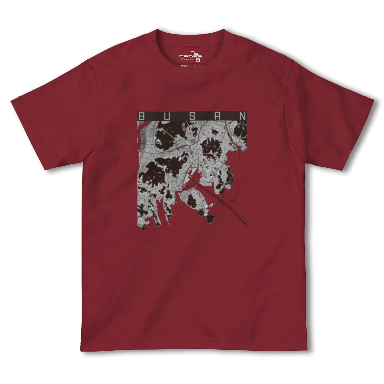 【釜山(韓国)】地図柄ヘビーウェイトTシャツ