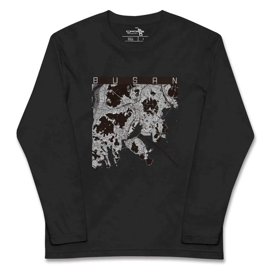 【釜山(韓国)】地図柄ロングスリーブTシャツ