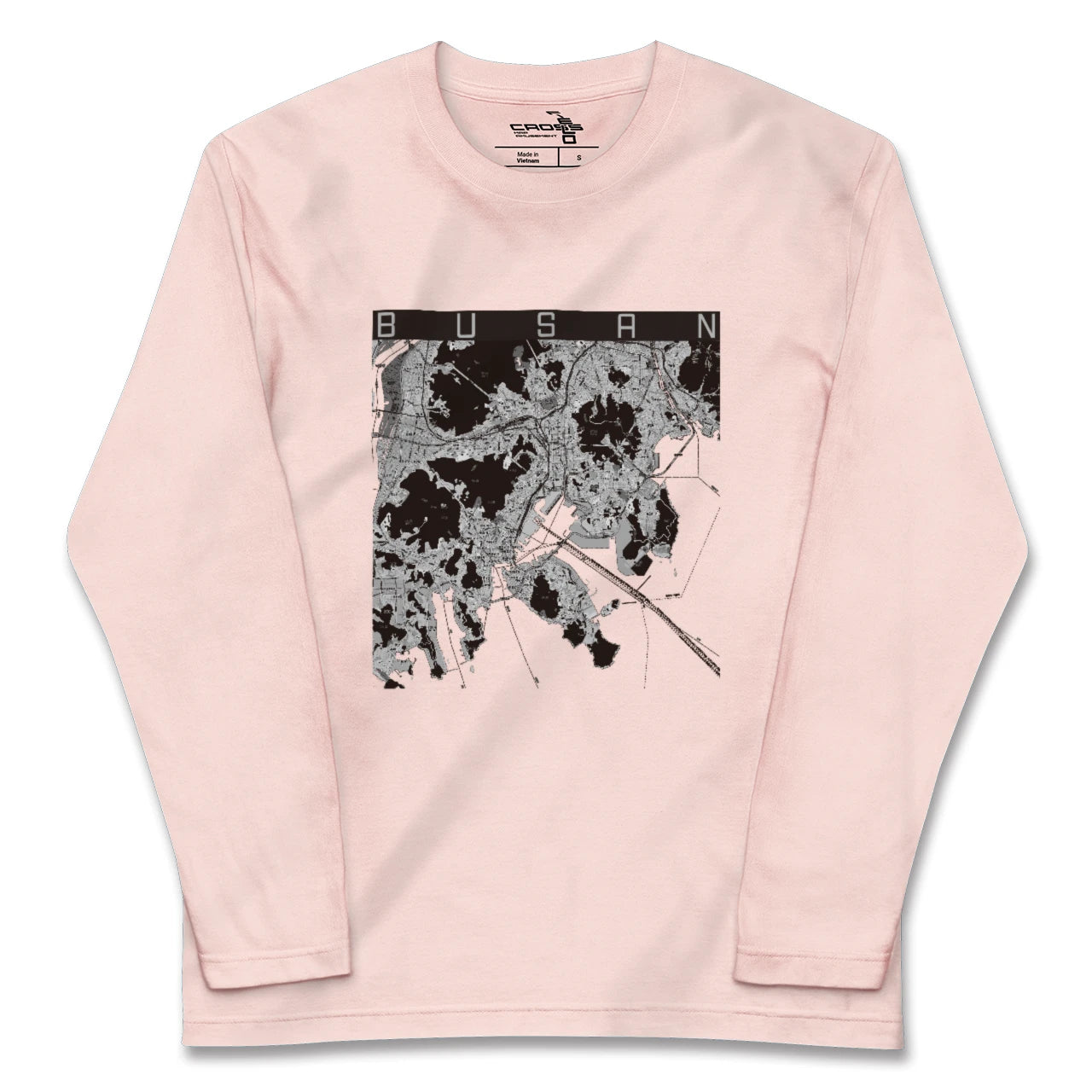 【釜山(韓国)】地図柄ロングスリーブTシャツ