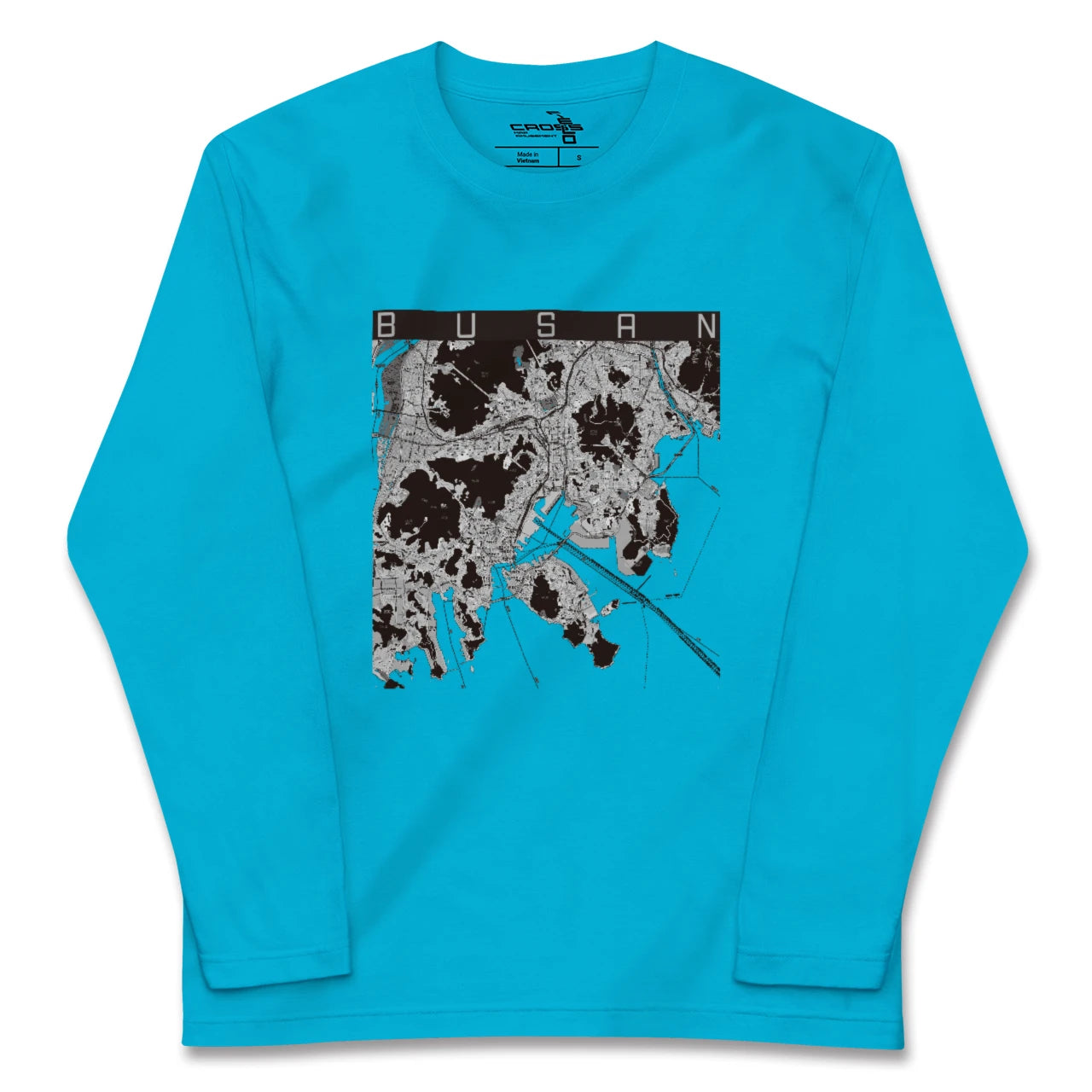 【釜山(韓国)】地図柄ロングスリーブTシャツ