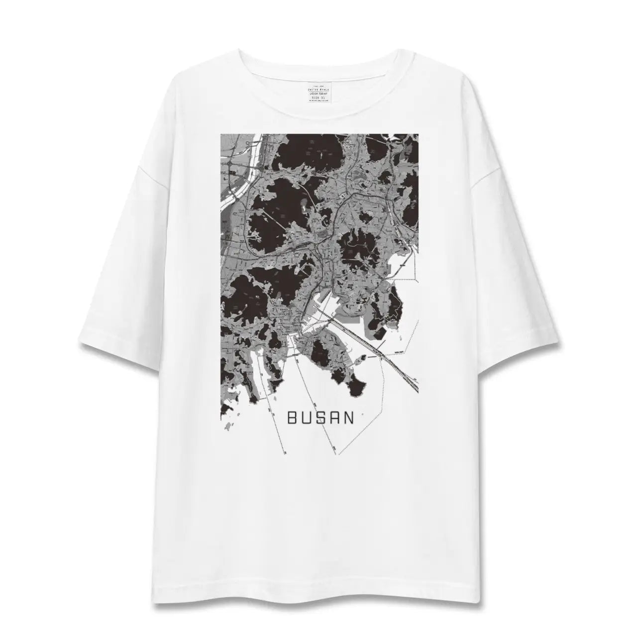 【釜山(韓国)】地図柄ビッグシルエットTシャツ