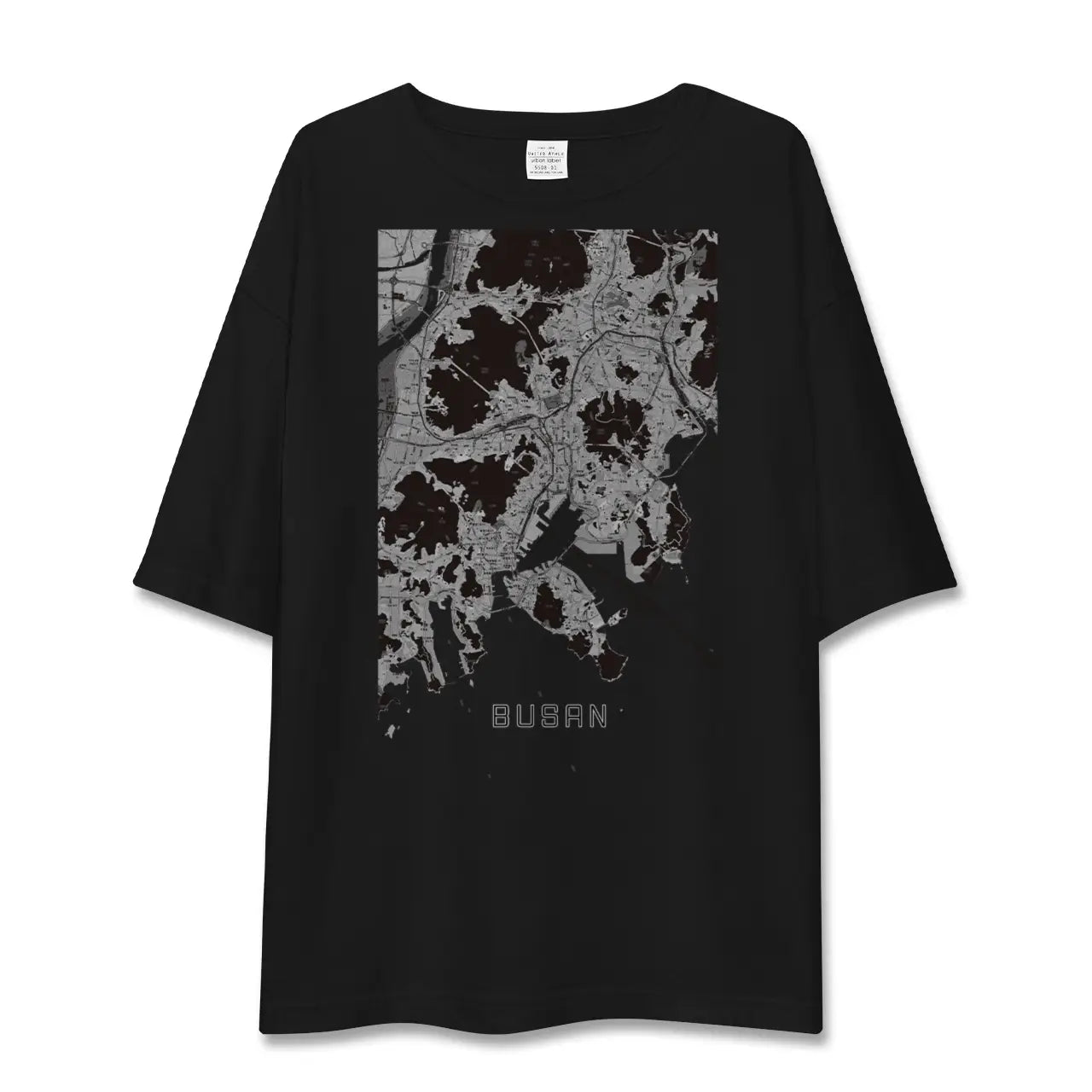 【釜山(韓国)】地図柄ビッグシルエットTシャツ