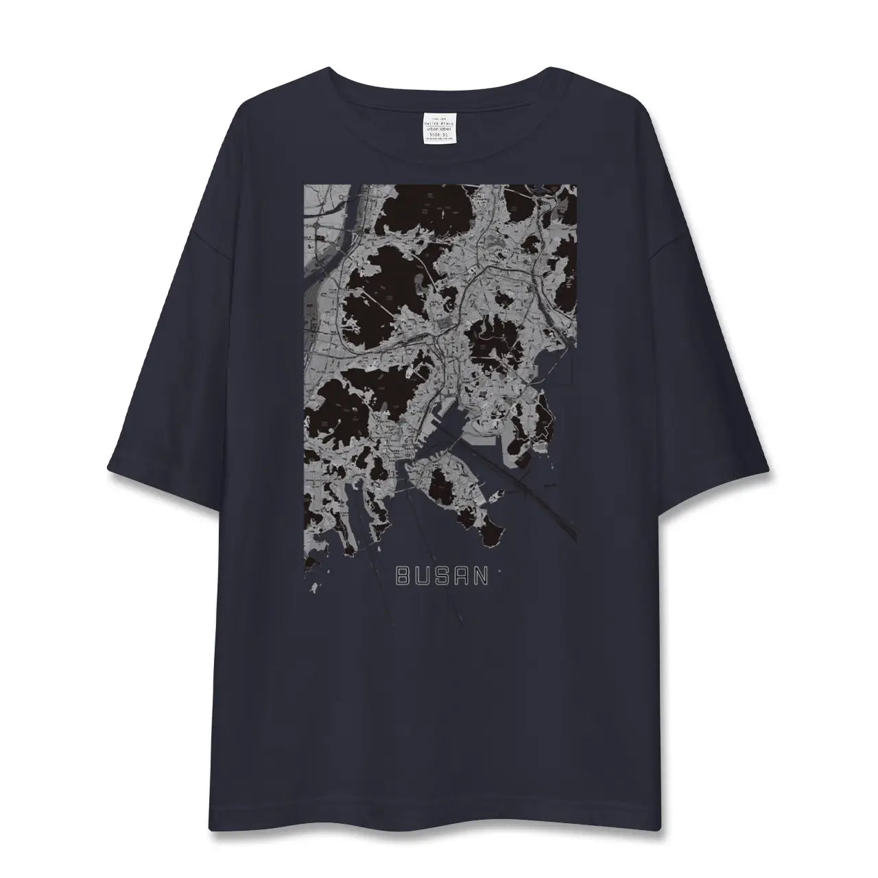 【釜山(韓国)】地図柄ビッグシルエットTシャツ