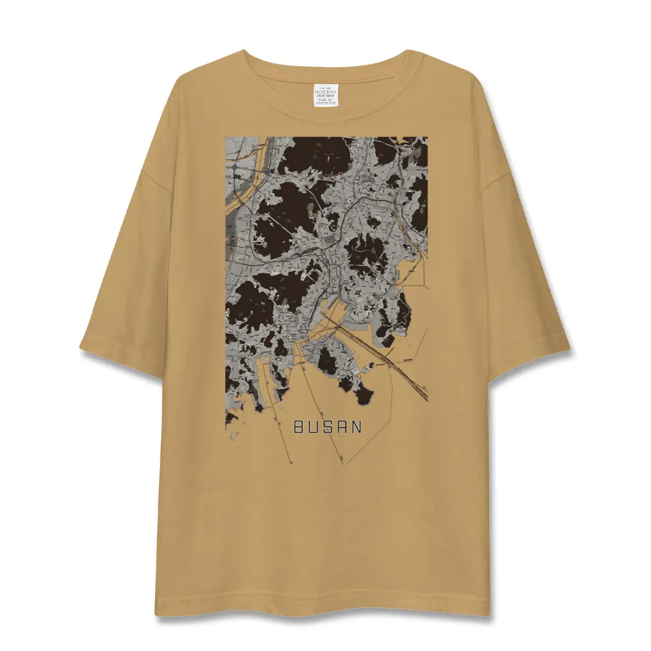 【釜山(韓国)】地図柄ビッグシルエットTシャツ