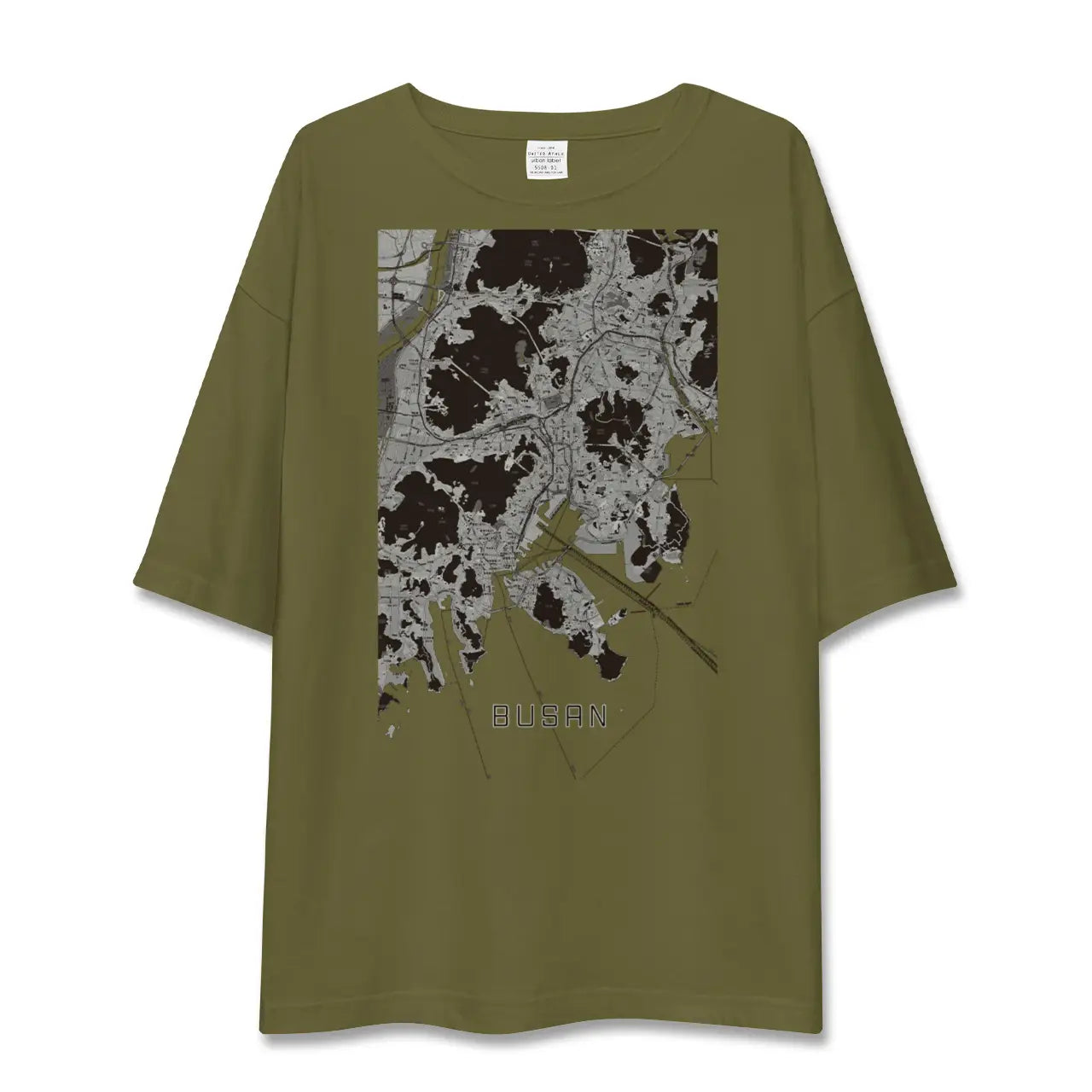 【釜山(韓国)】地図柄ビッグシルエットTシャツ