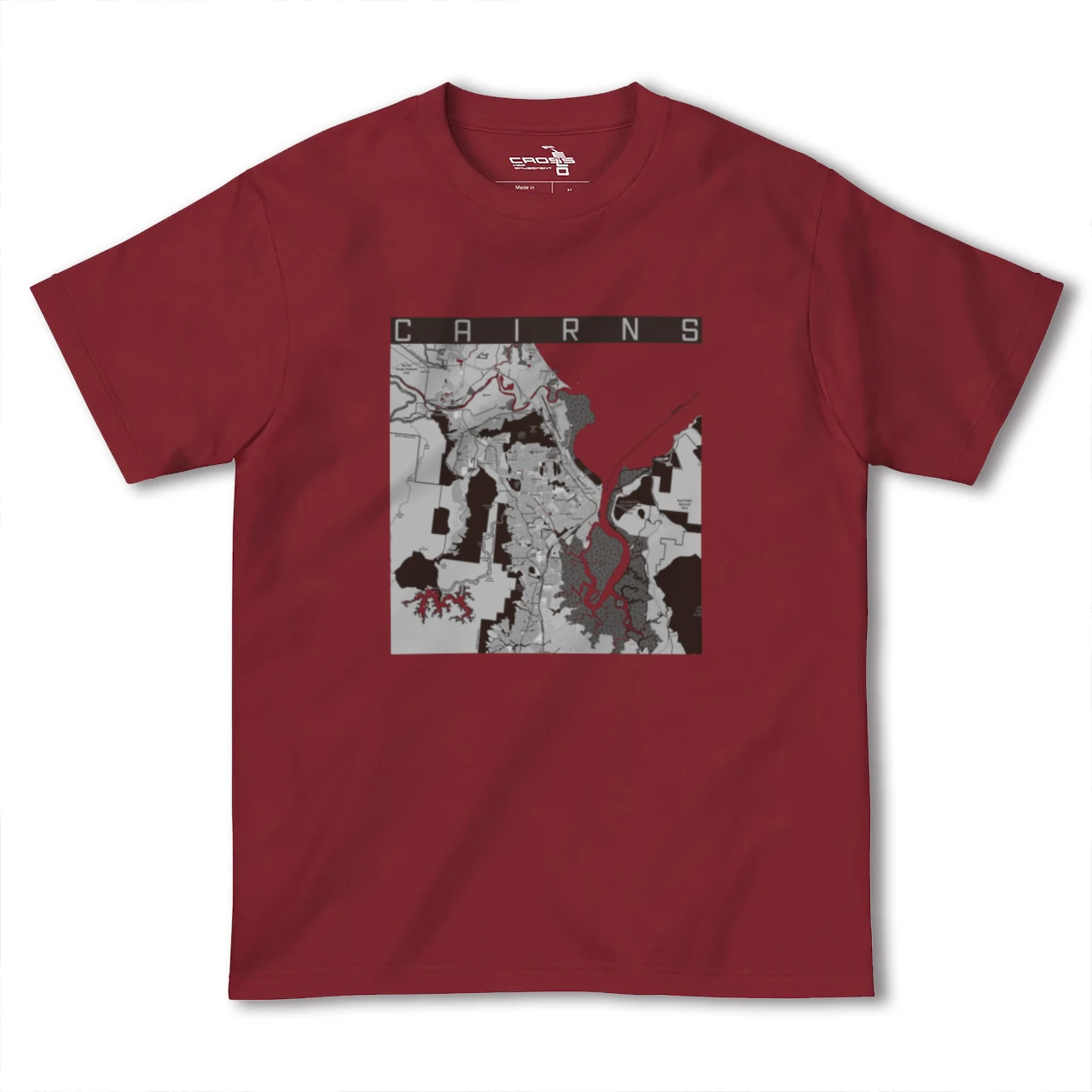 【ケアンズ(オーストラリア)】地図柄ヘビーウェイトTシャツ