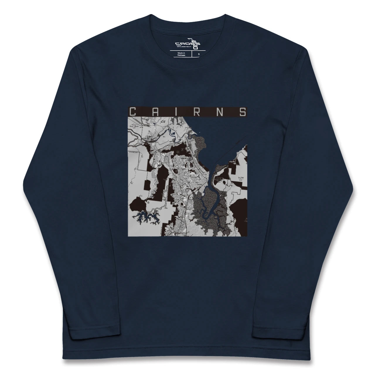 【ケアンズ(オーストラリア)】地図柄ロングスリーブTシャツ