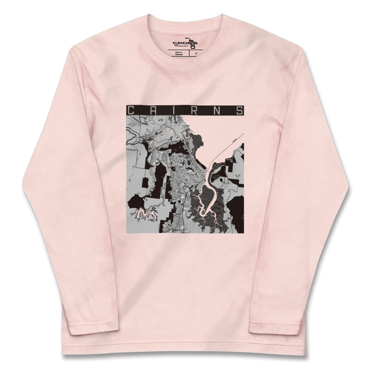 【ケアンズ(オーストラリア)】地図柄ロングスリーブTシャツ