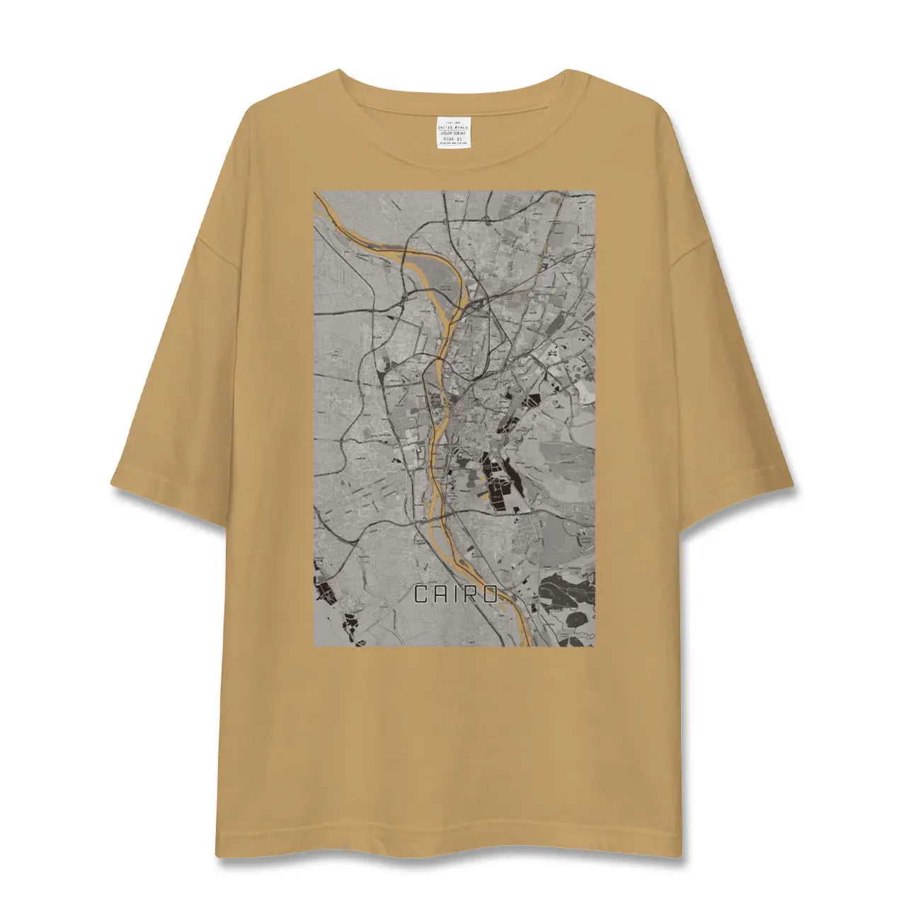 【カイロ(エジプト)】地図柄ビッグシルエットTシャツ