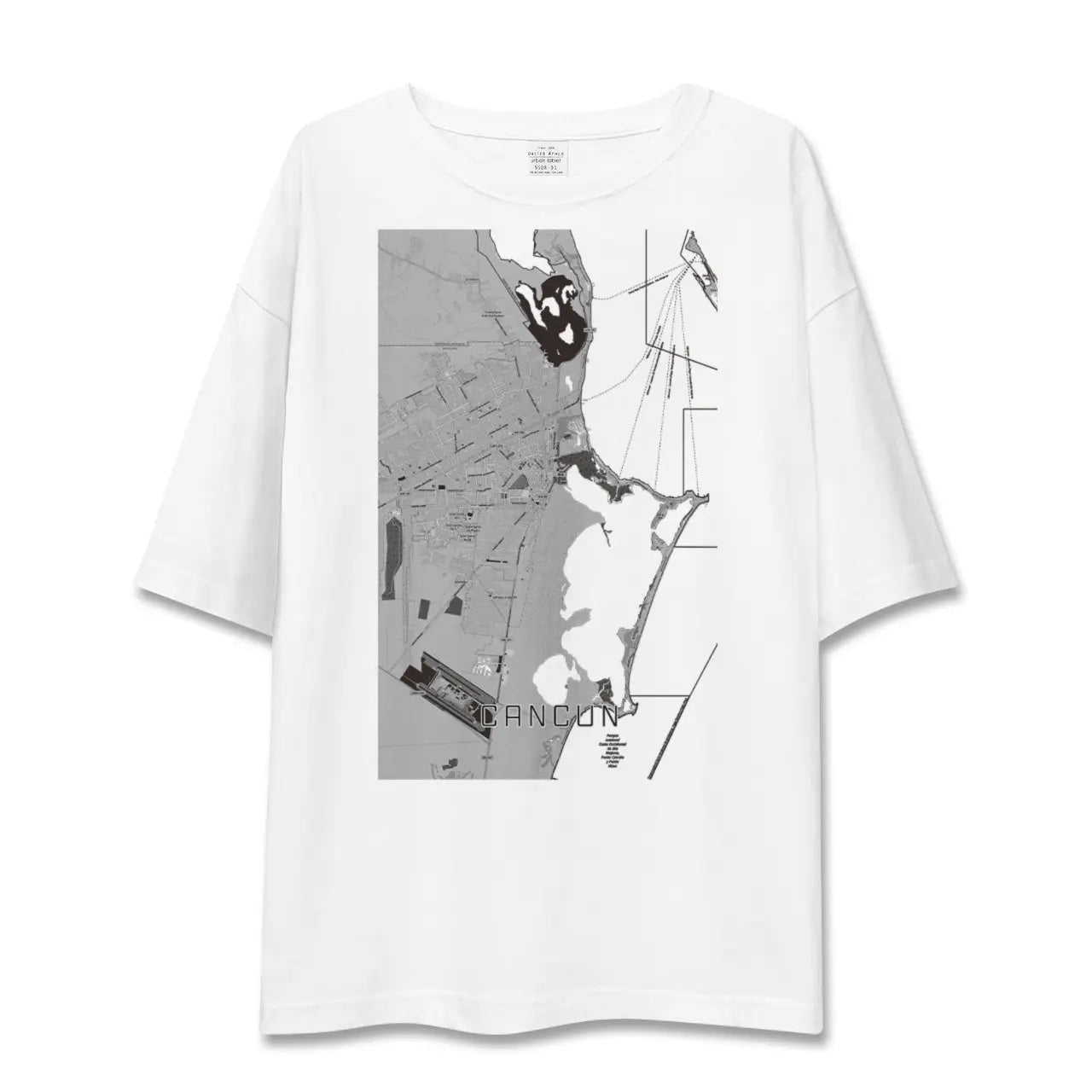 【カンクン(メキシコ)】地図柄ビッグシルエットTシャツ