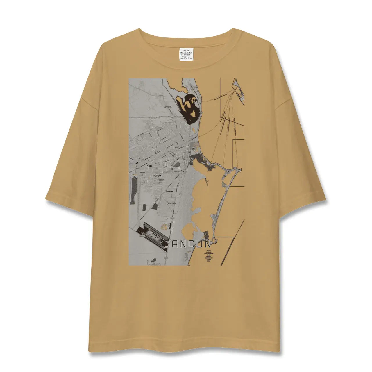 【カンクン(メキシコ)】地図柄ビッグシルエットTシャツ