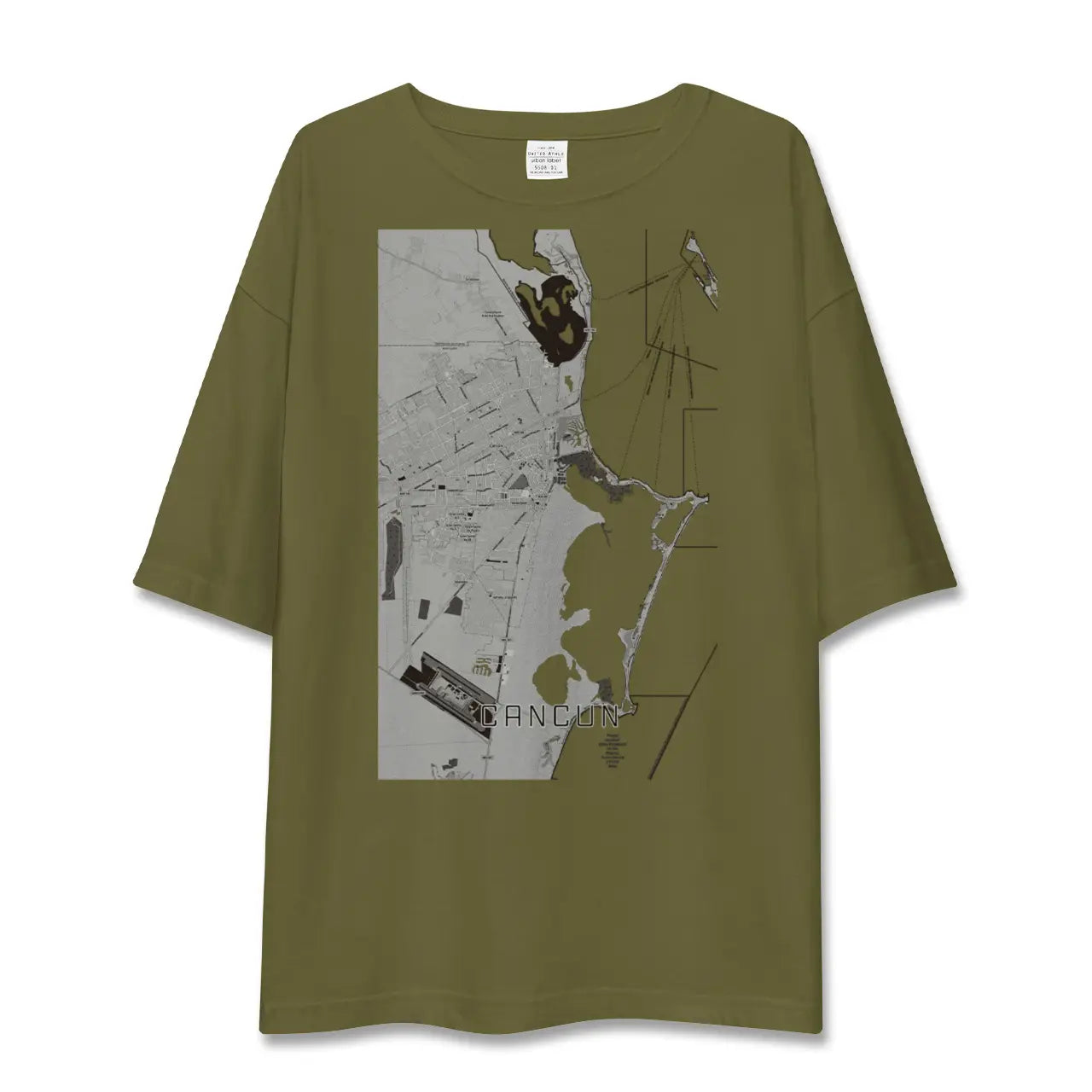 【カンクン(メキシコ)】地図柄ビッグシルエットTシャツ