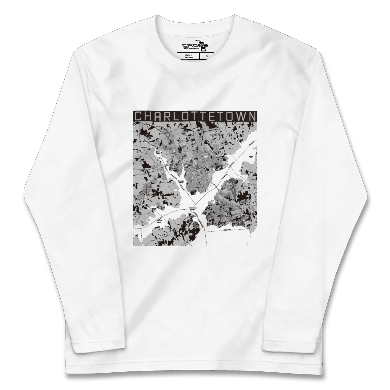 【シャーロットタウン(カナダ)】地図柄ロングスリーブTシャツ