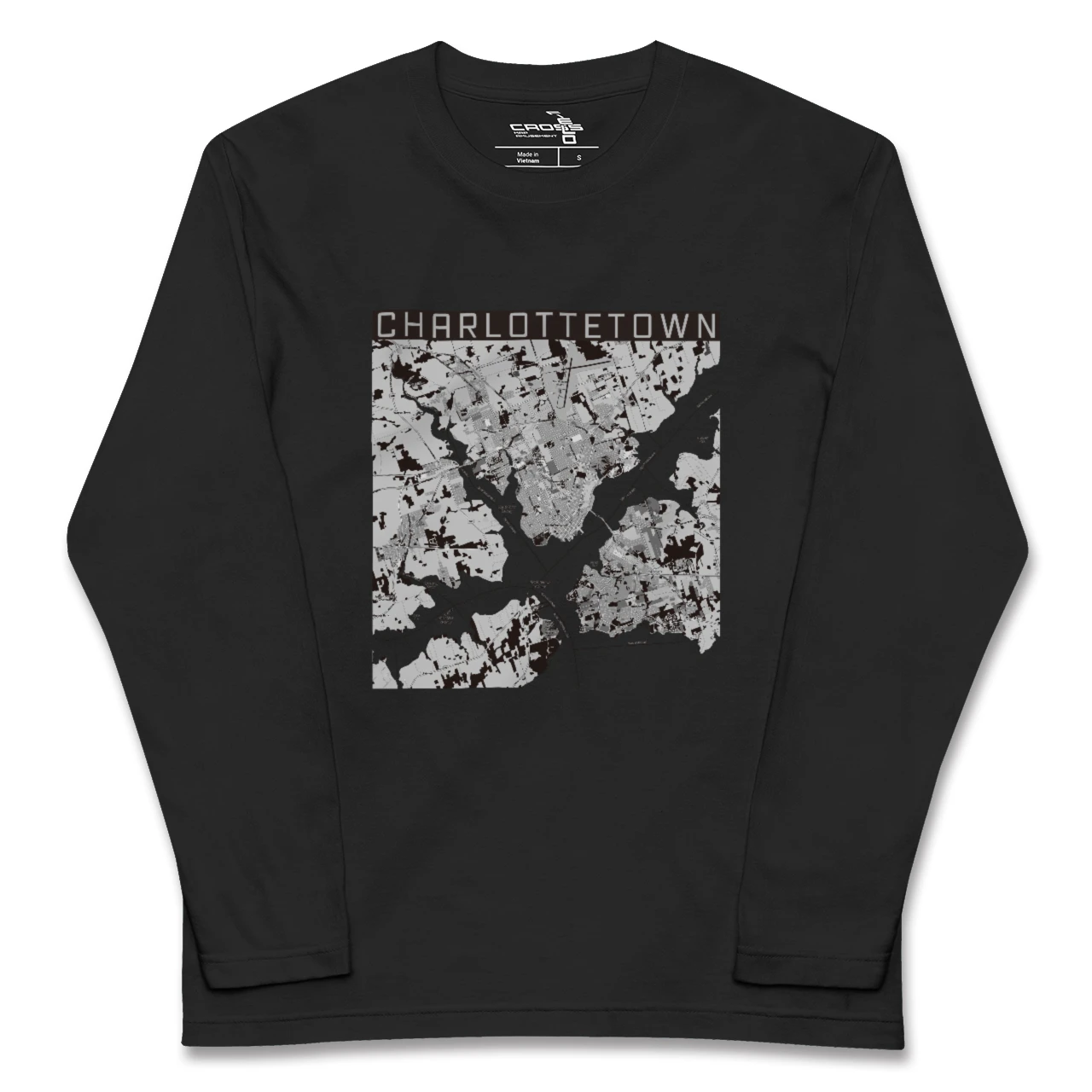 【シャーロットタウン(カナダ)】地図柄ロングスリーブTシャツ