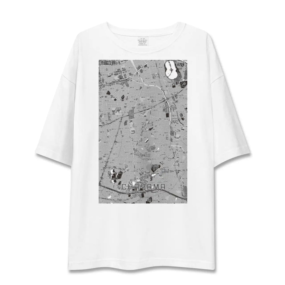 【茶山(福岡県)】地図柄ビッグシルエットTシャツ