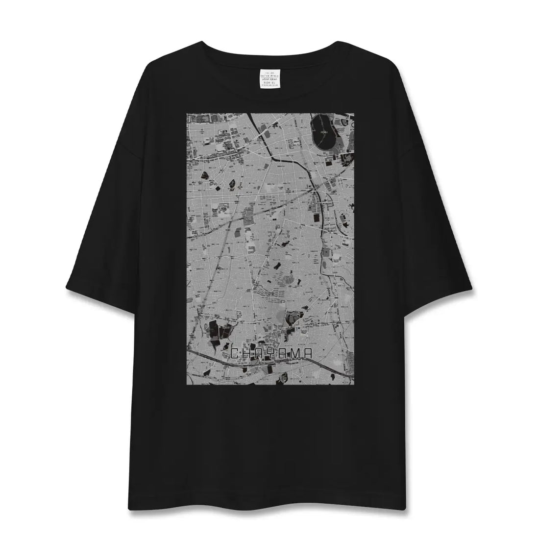 【茶山(福岡県)】地図柄ビッグシルエットTシャツ