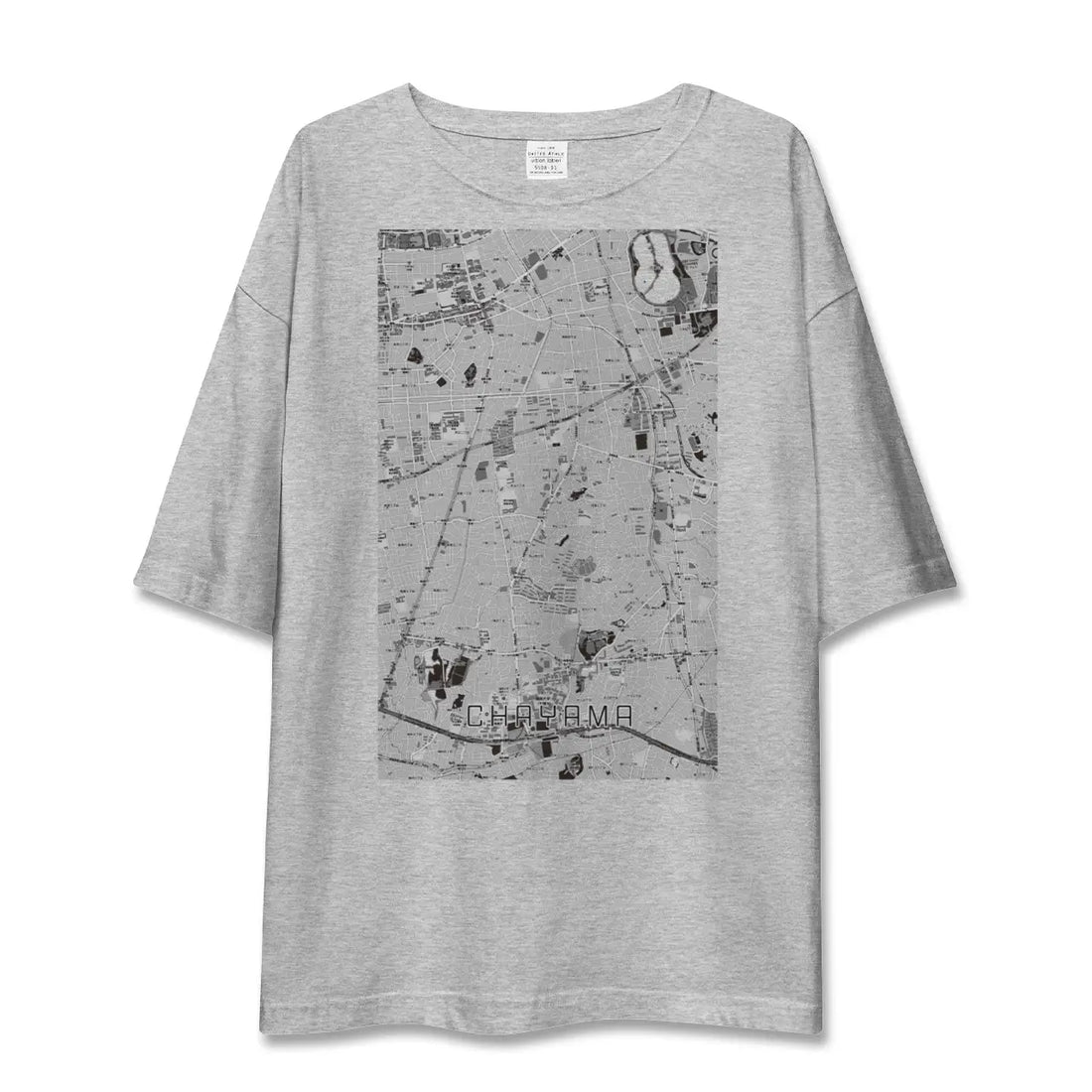 【茶山(福岡県)】地図柄ビッグシルエットTシャツ