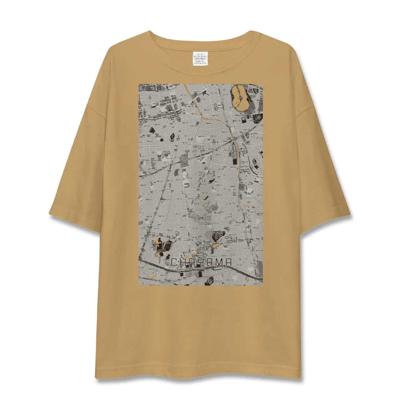 【茶山(福岡県)】地図柄ビッグシルエットTシャツ