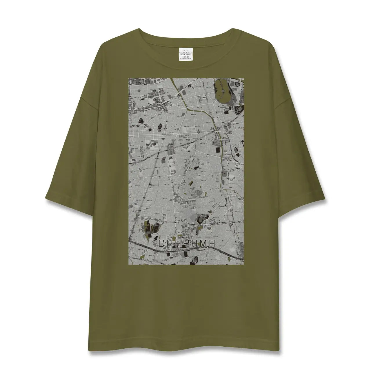 【茶山(福岡県)】地図柄ビッグシルエットTシャツ