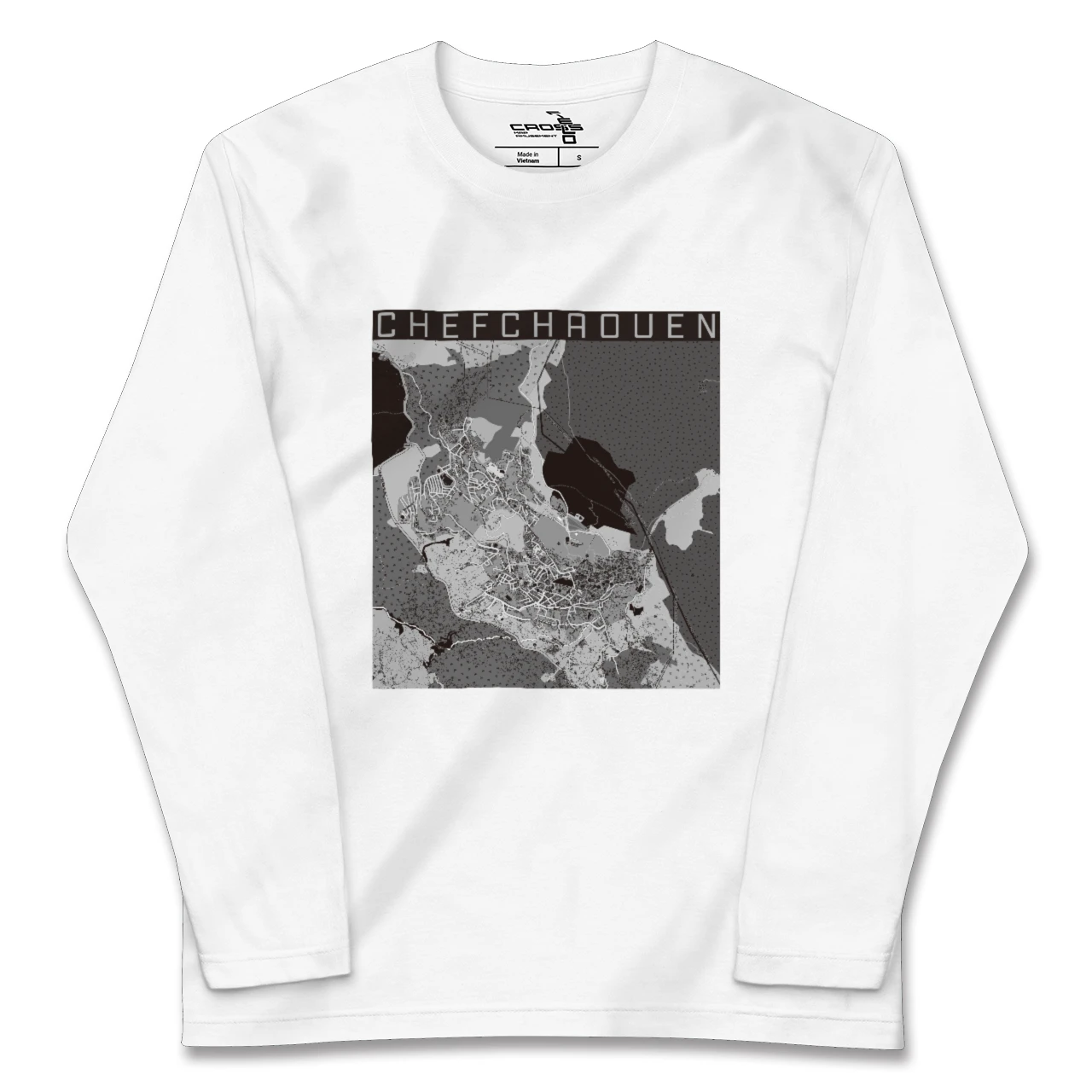【シャウエン(モロッコ)】地図柄ロングスリーブTシャツ