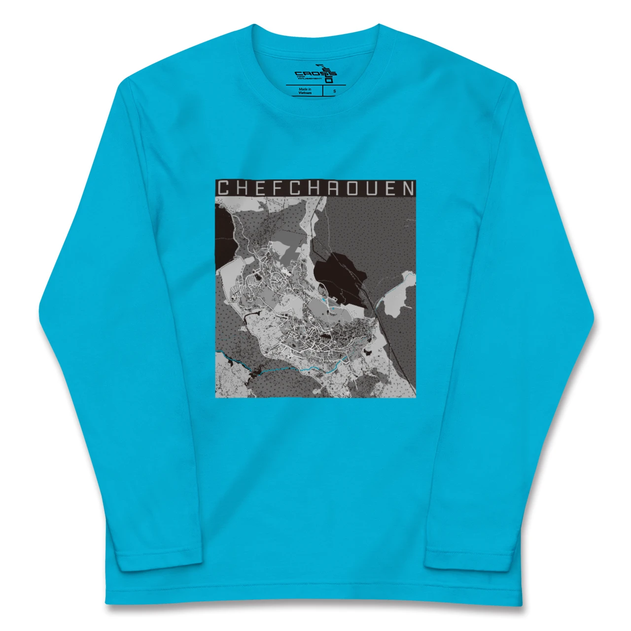【シャウエン(モロッコ)】地図柄ロングスリーブTシャツ