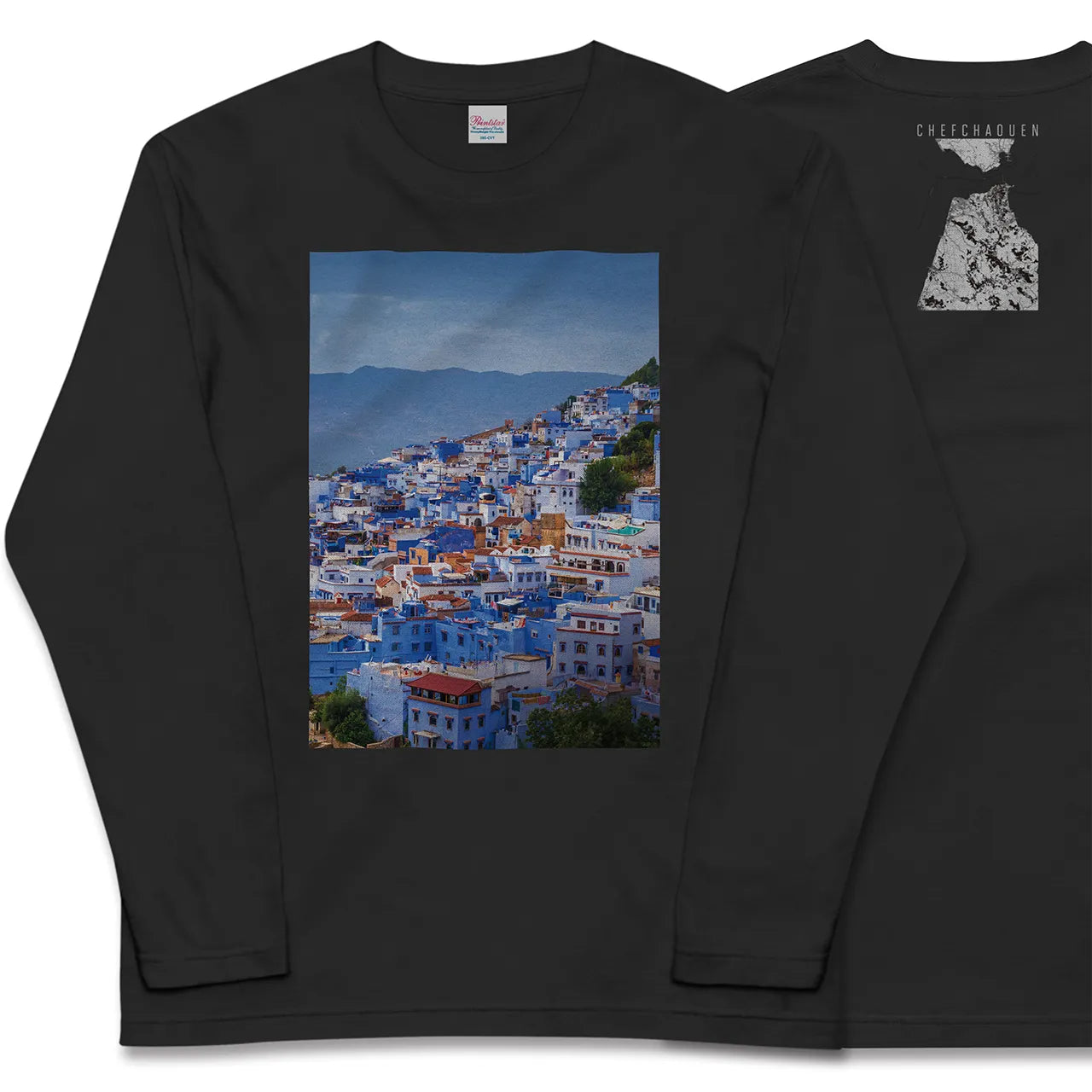 【シャウエン(モロッコ)】Map World ロングスリーブTシャツ