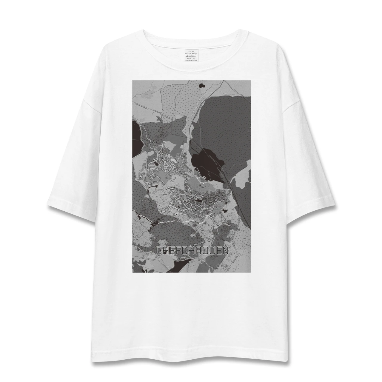 【シャウエン(モロッコ)】地図柄ビッグシルエットTシャツ