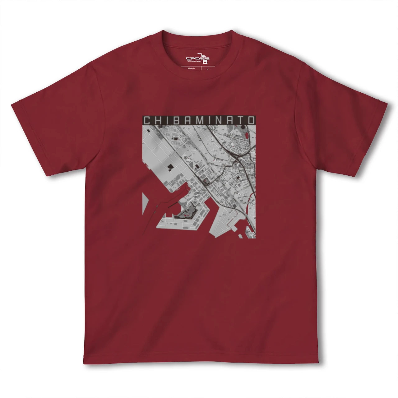 【千葉みなと(千葉県)】地図柄ヘビーウェイトTシャツ