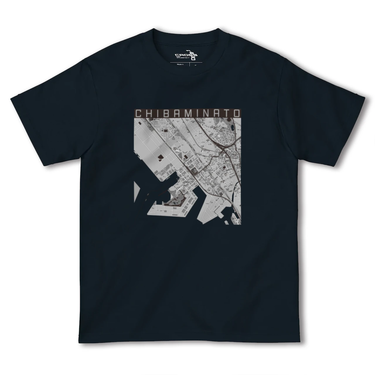【千葉みなと(千葉県)】地図柄ヘビーウェイトTシャツ