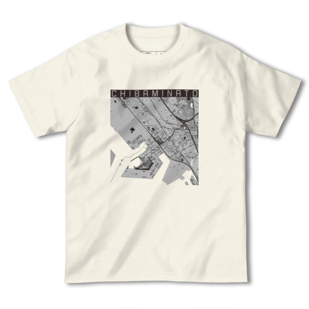 【千葉みなと(千葉県)】地図柄ヘビーウェイトTシャツ