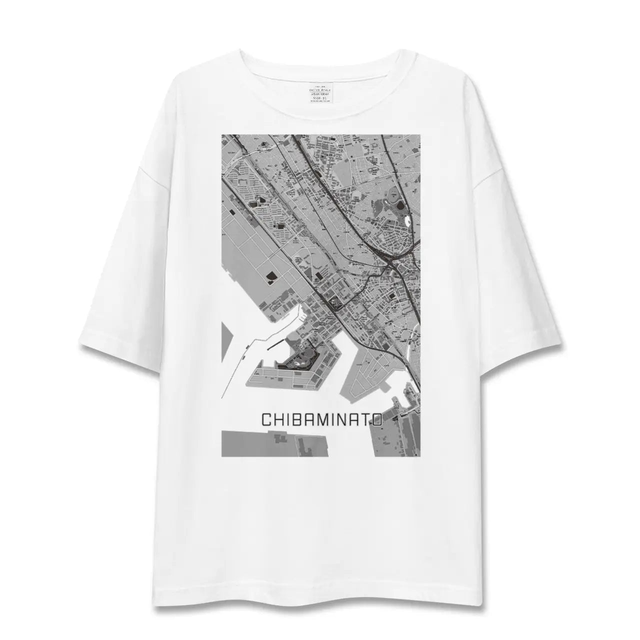 【千葉みなと(千葉県)】地図柄ビッグシルエットTシャツ