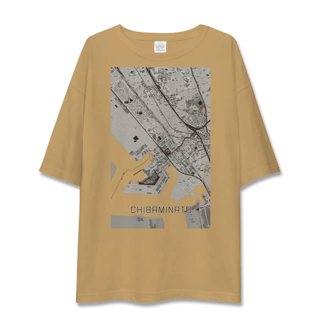 【千葉みなと(千葉県)】地図柄ビッグシルエットTシャツ