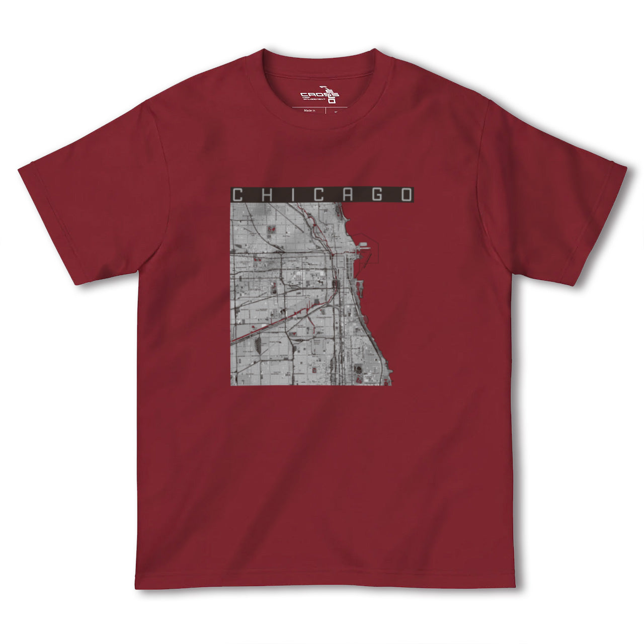 【シカゴ(アメリカ)】地図柄ヘビーウェイトTシャツ